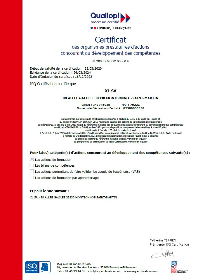 Certificat Qualiopi